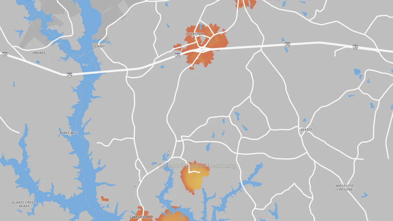 Bike Grade map of Greensboro, GA