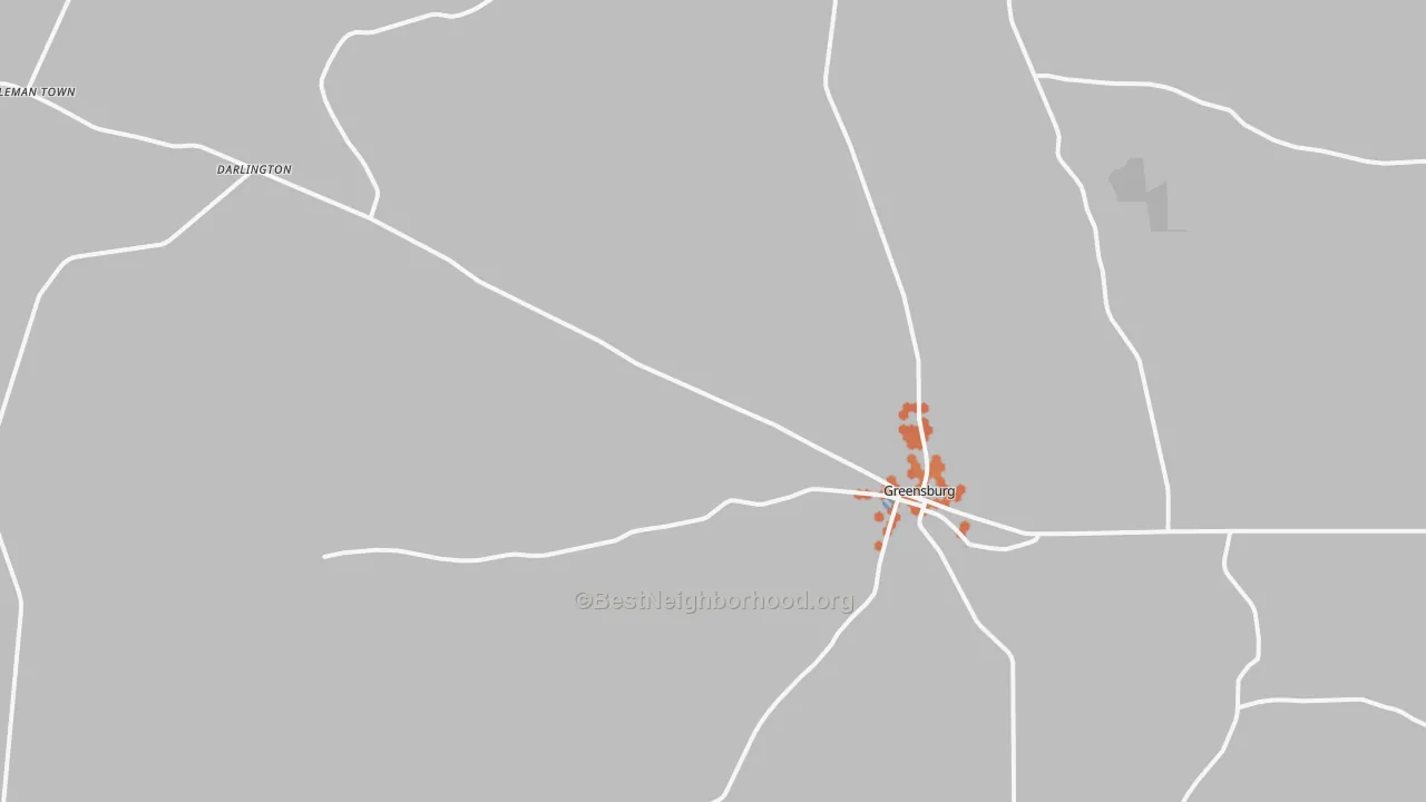 Bike Grade map of Greensburg, LA