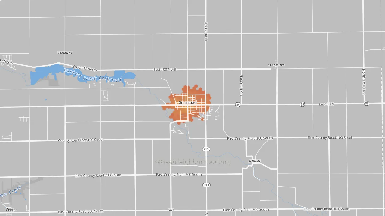 Bike Grade map of Greentown, IN