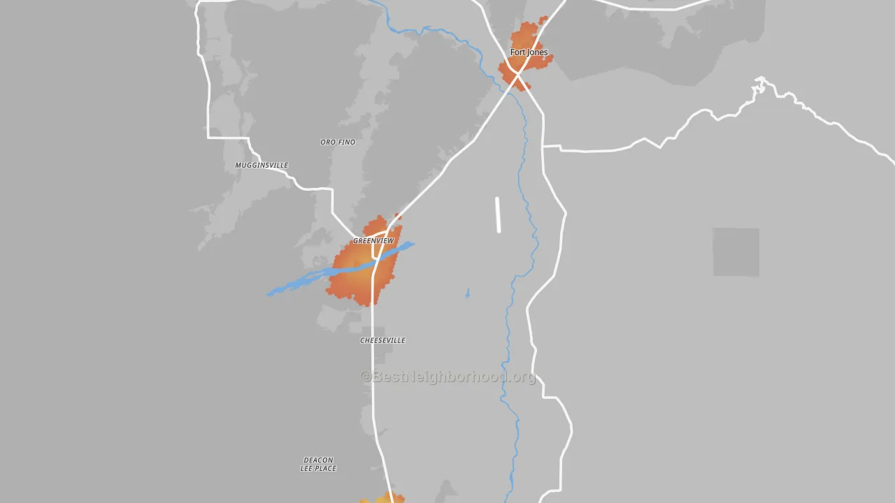 Bike Grade map of Greenview, CA