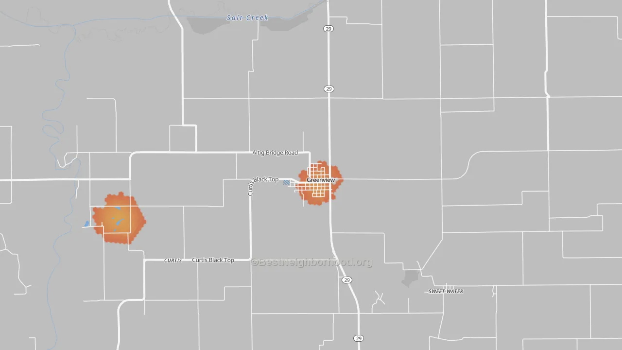 Bike Grade map of Greenview, IL