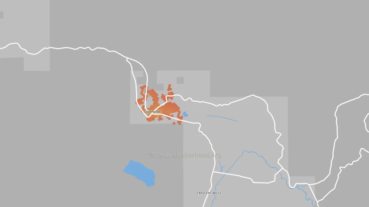 Bike Grade map of Greenville, CA