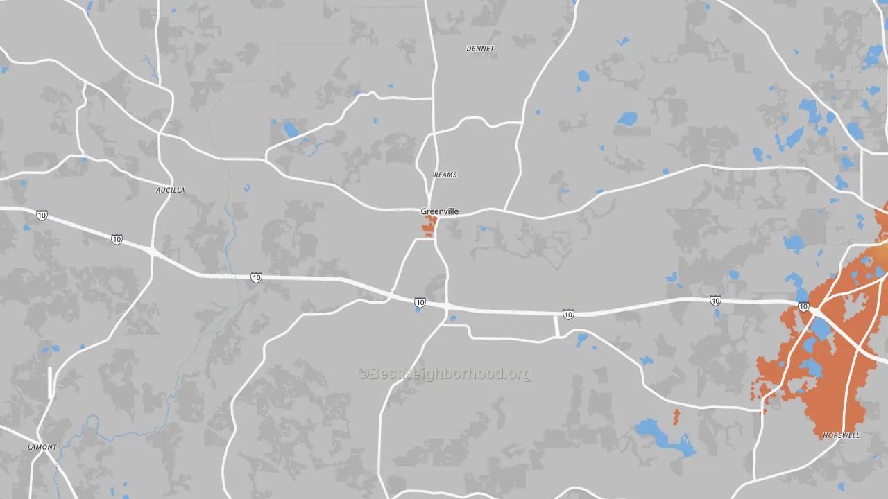 Bike Grade map of Greenville, FL
