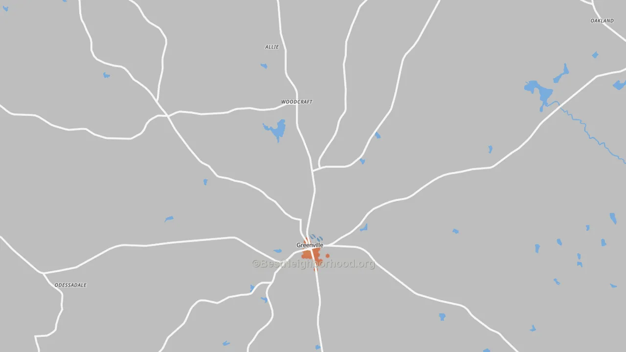 Bike Grade map of Greenville, GA