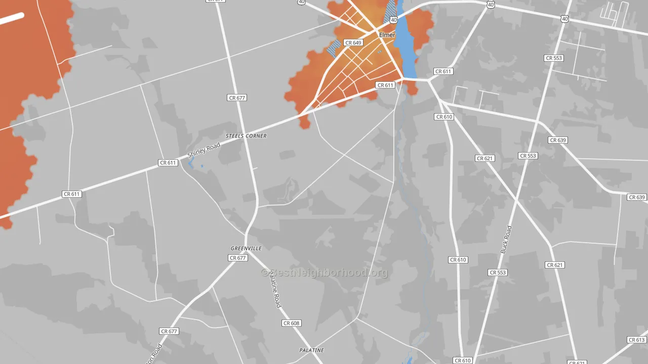 Bike Grade map of Greenville, NJ