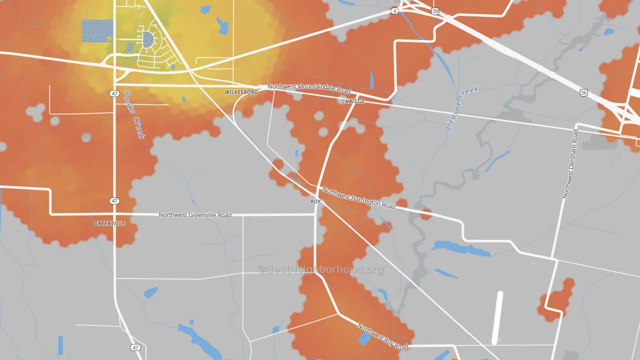 Bike Grade map of Greenville, OR