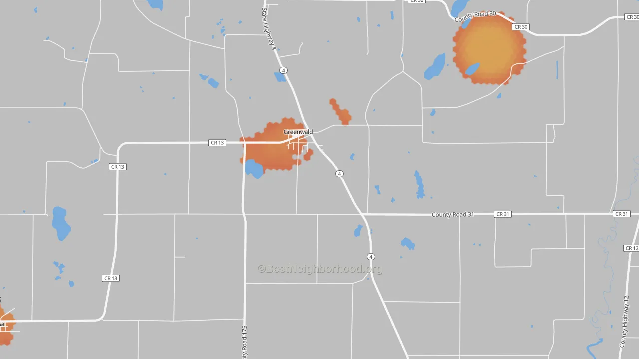 Bike Grade map of Greenwald, MN