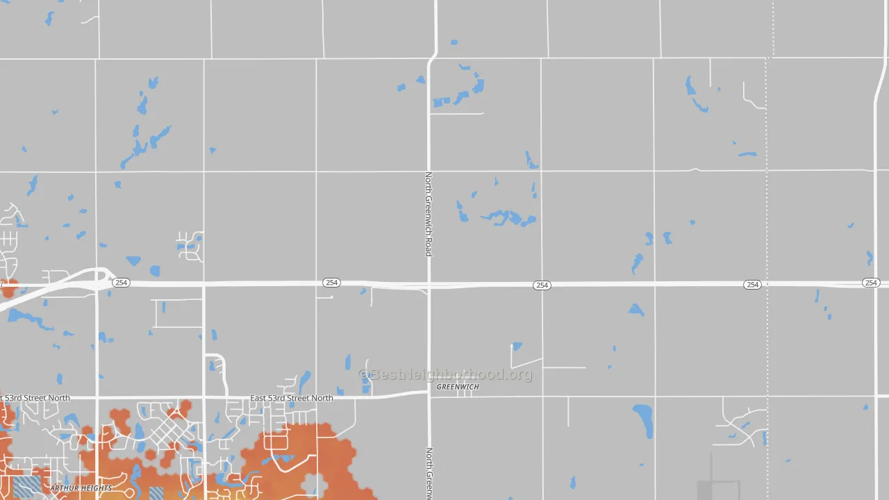 Bike Grade map of Greenwich, KS