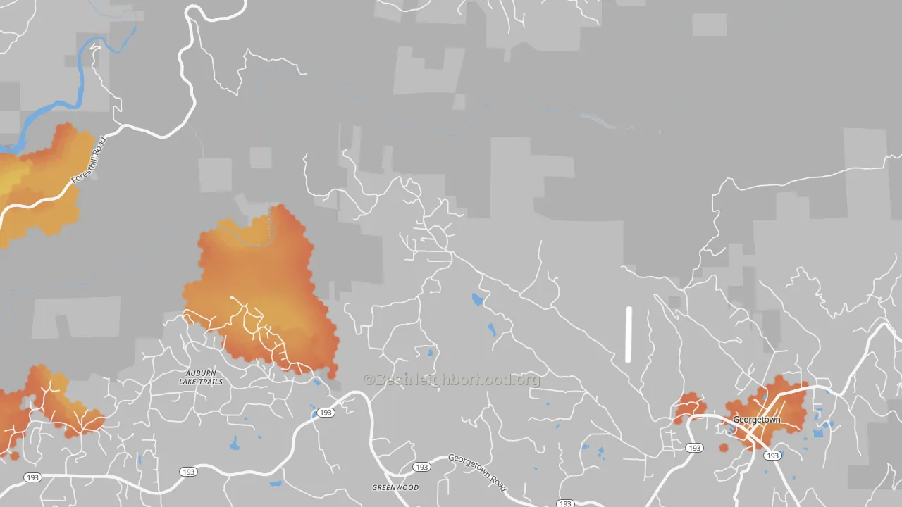 Bike Grade map of Greenwood, CA