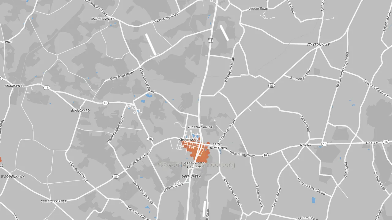 Bike Grade map of Greenwood, DE