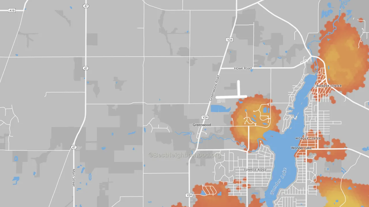Bike Grade map of Greenwood, IL
