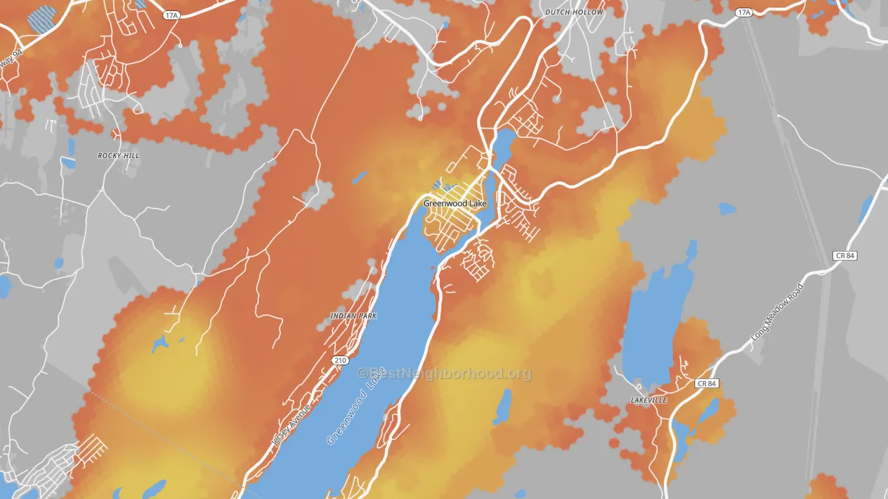 Bike Grade map of Greenwood Lake, NY