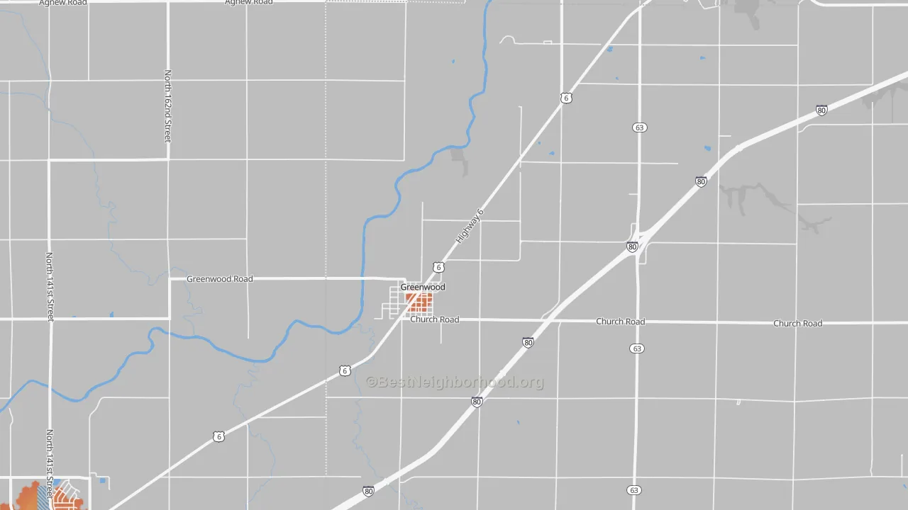 Bike Grade map of Greenwood, NE