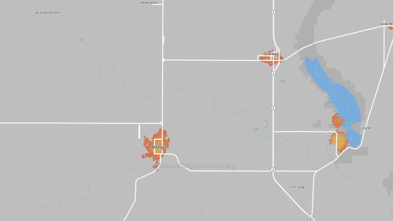 Bike Grade map of Greer County, OK