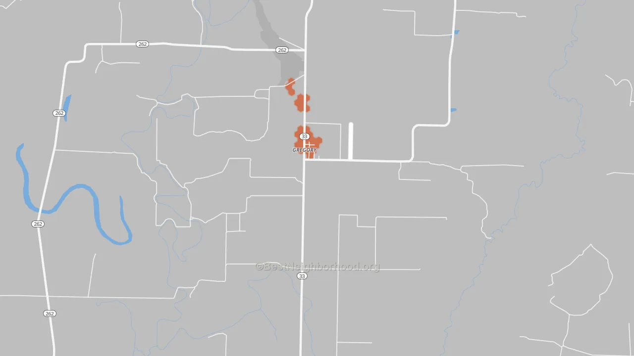 Bike Grade map of Gregory, AR