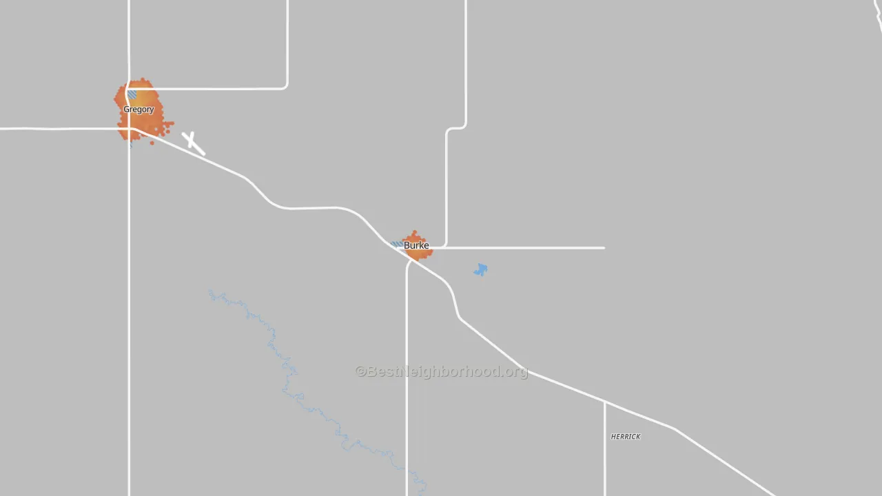 Bike Grade map of Gregory County, SD