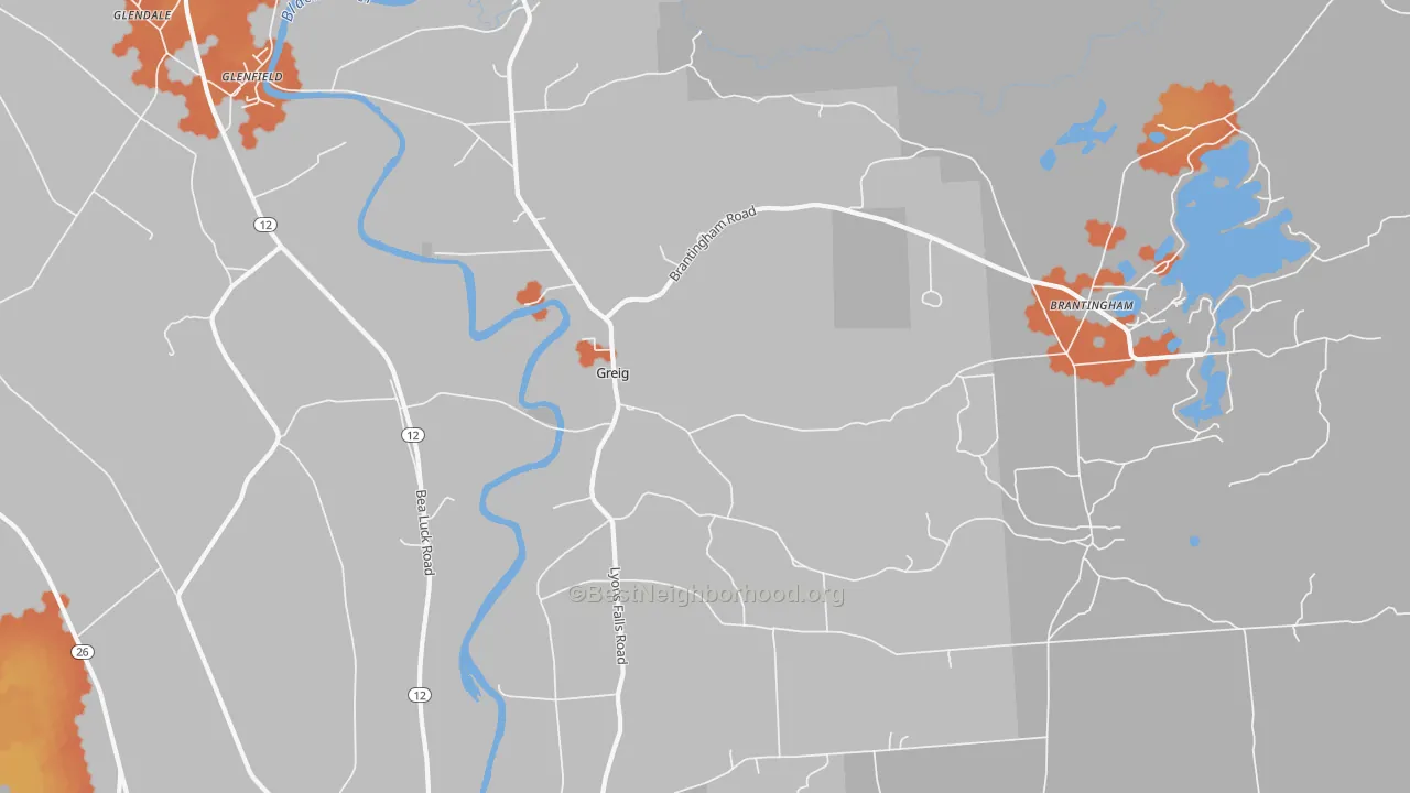 Bike Grade map of Greig, NY