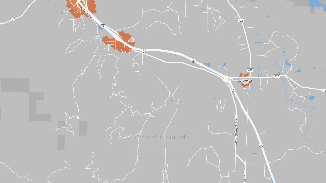 Bike Grade map of Grenada, CA