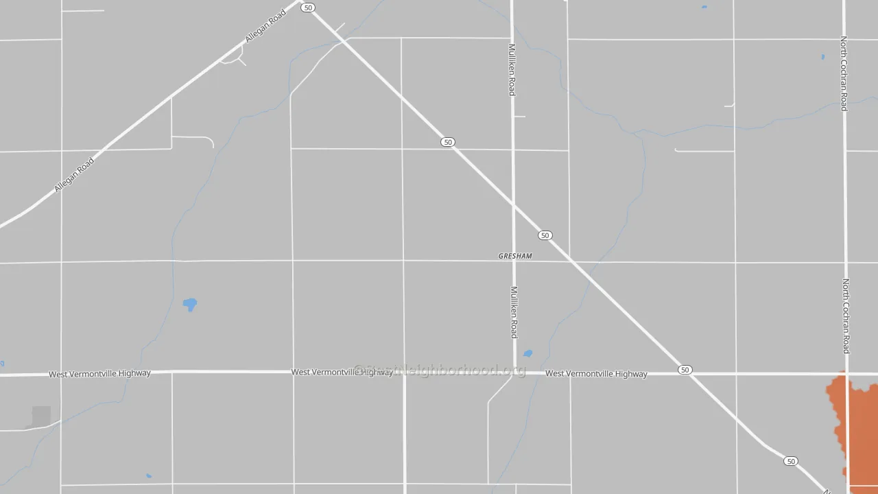 Bike Grade map of Gresham, MI