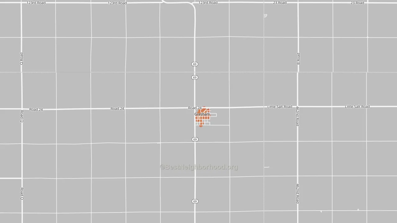 Bike Grade map of Gresham, NE