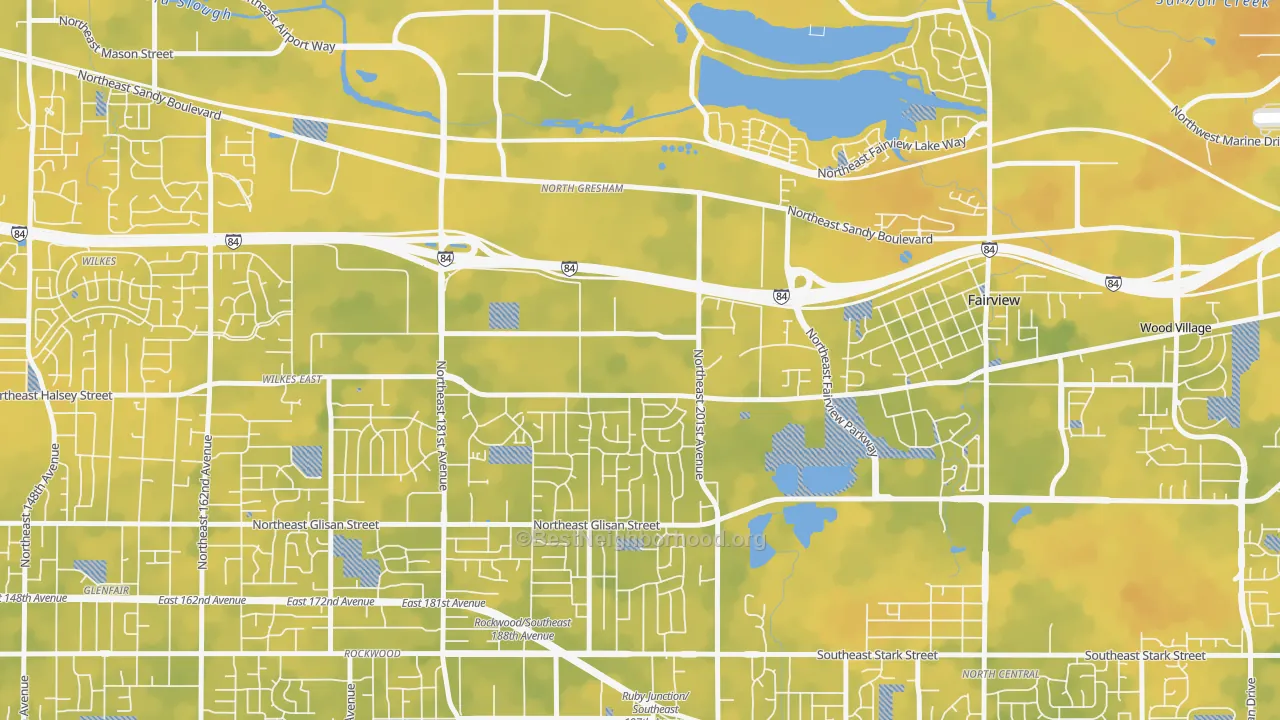 Bike Grade map of Gresham-North Gresham, Gresham, OR