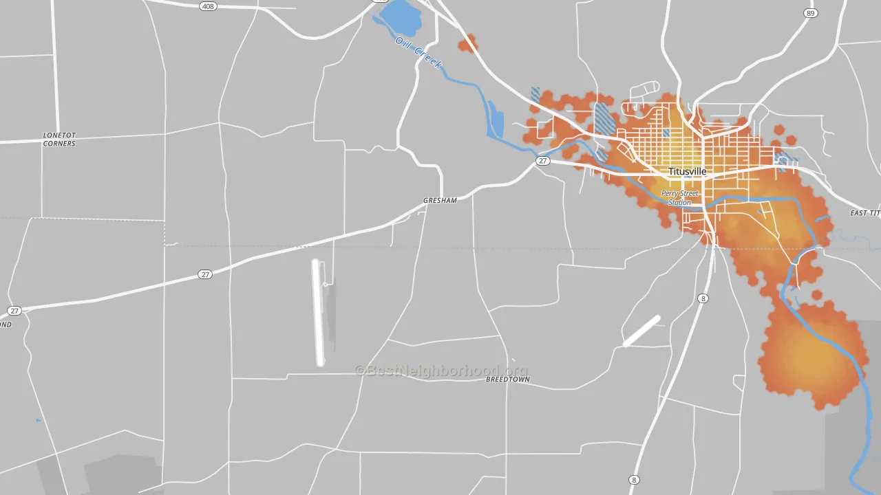 Bike Grade map of Gresham, PA