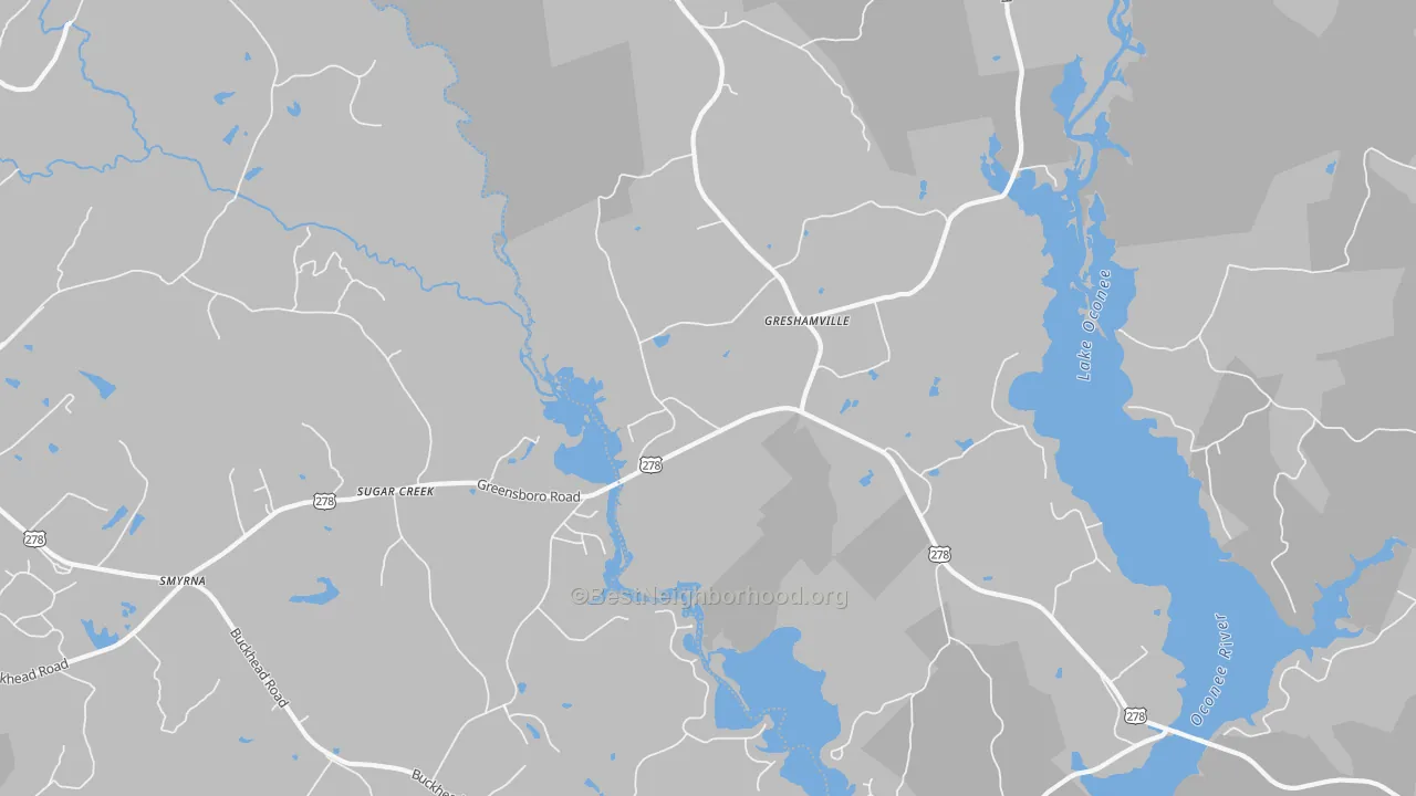 Bike Grade map of Greshamville, GA