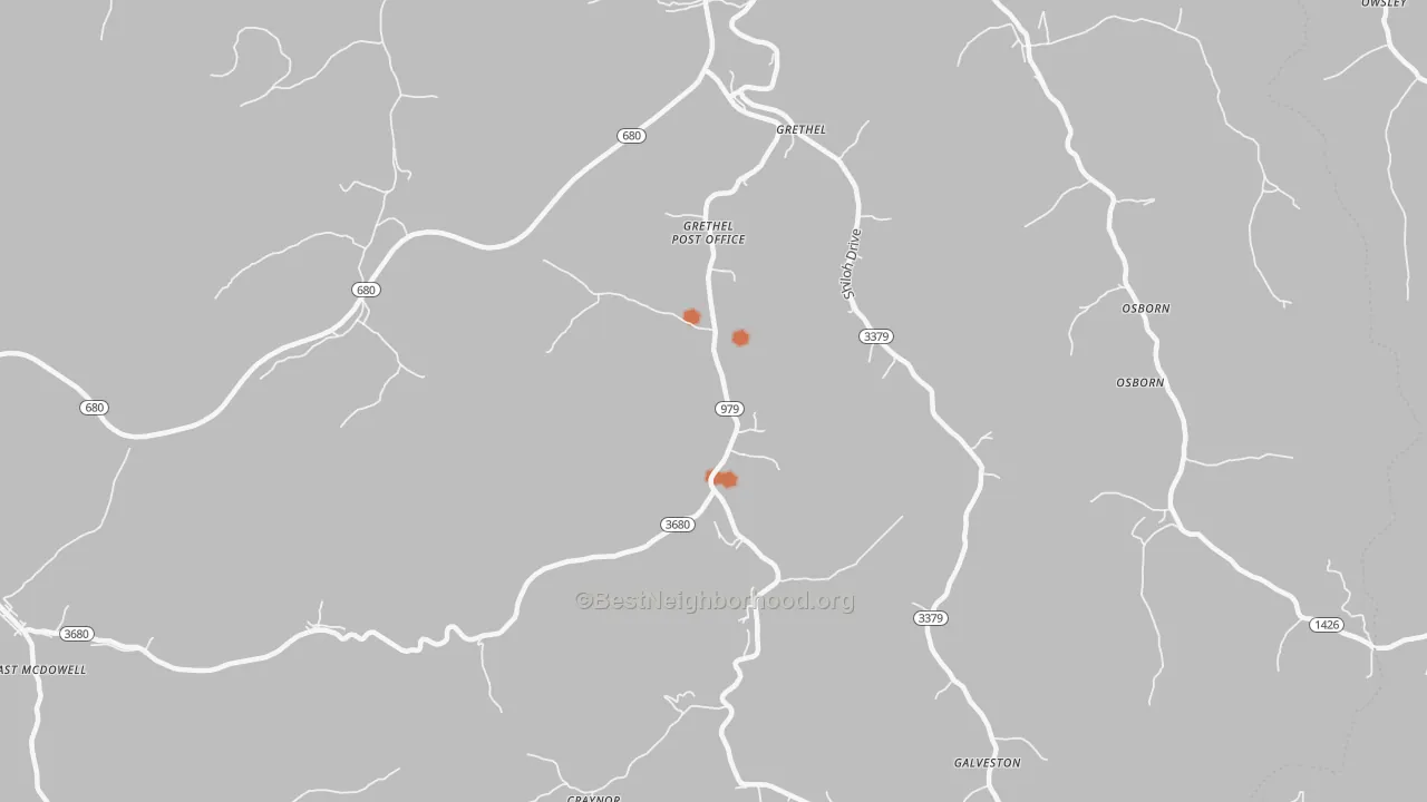 Bike Grade map of Grethel, KY