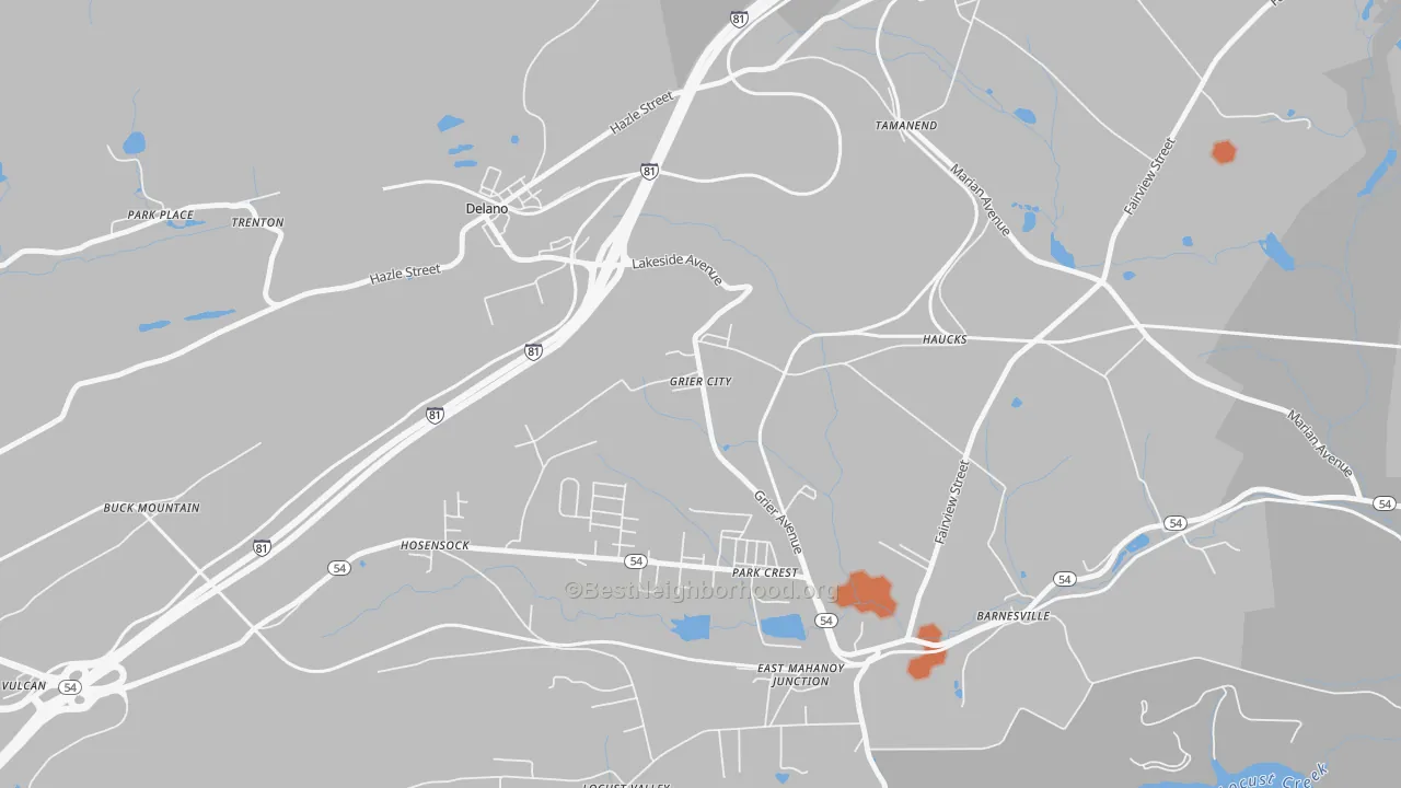 Bike Grade map of Grier City, PA