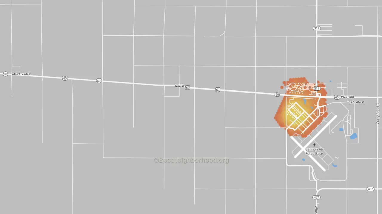 Bike Grade map of Grier, NM