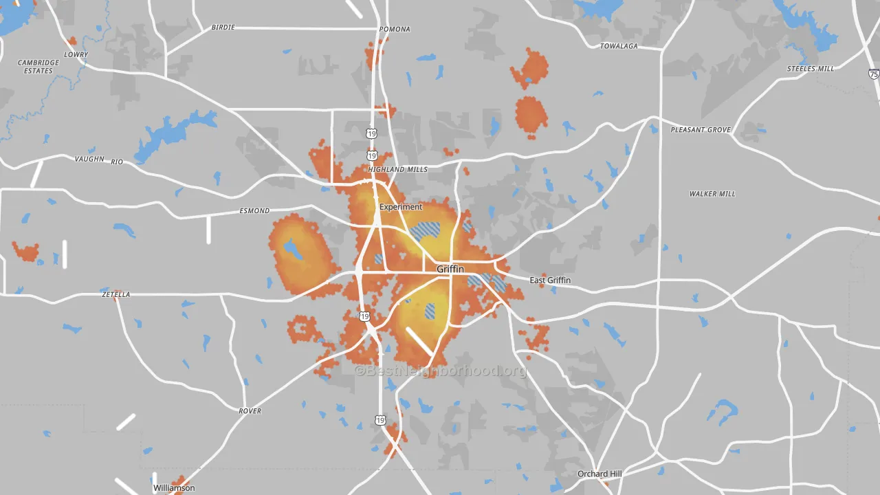Bike Grade map of Griffin, GA