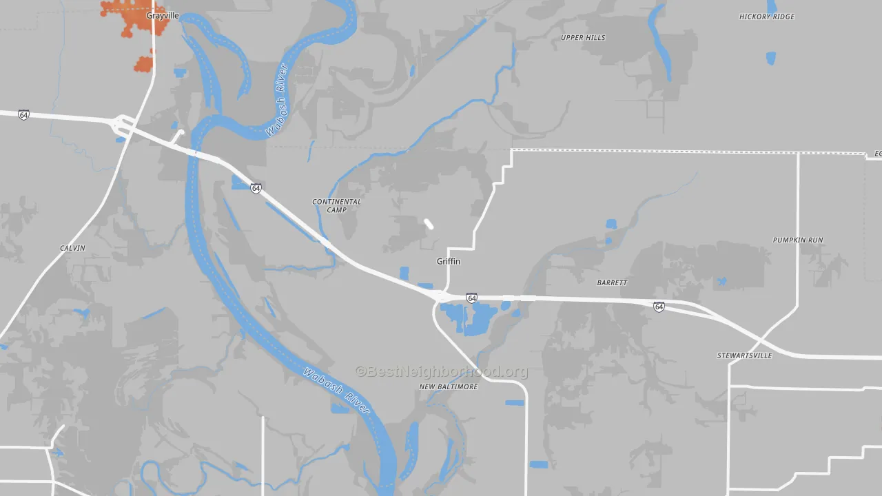 Bike Grade map of Griffin, IN