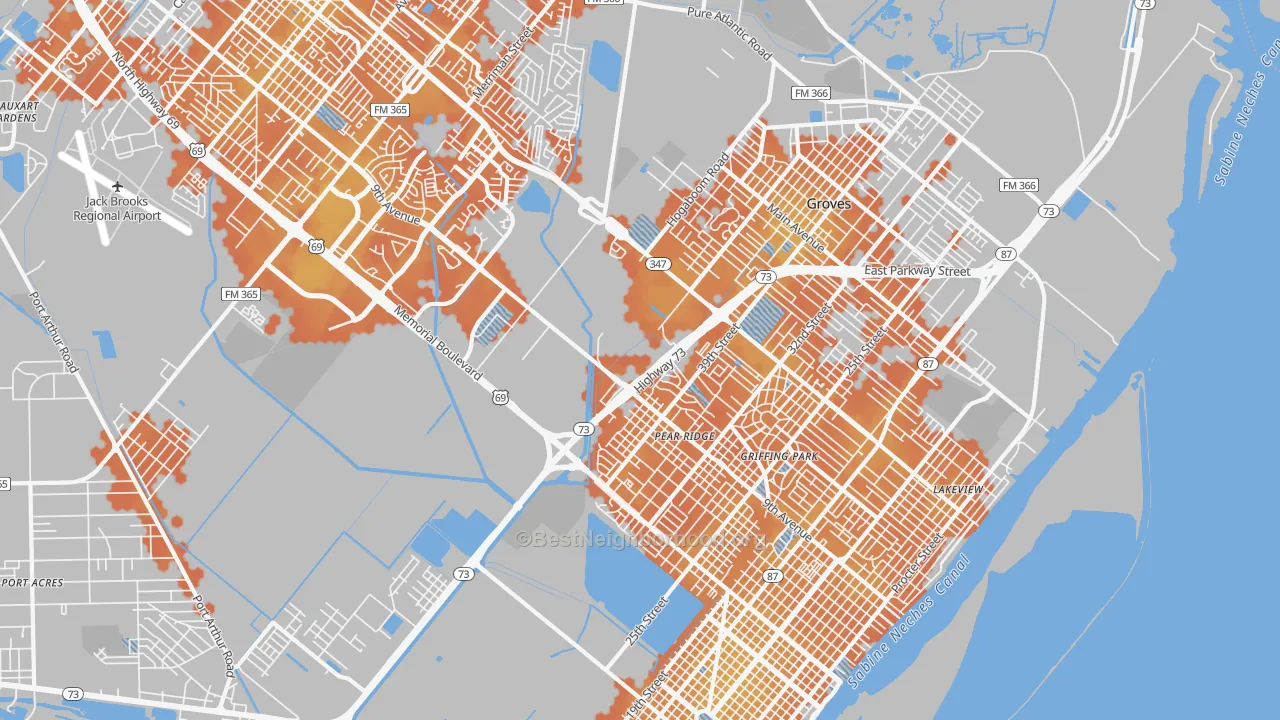 Bike Grade map of Griffing Park, TX