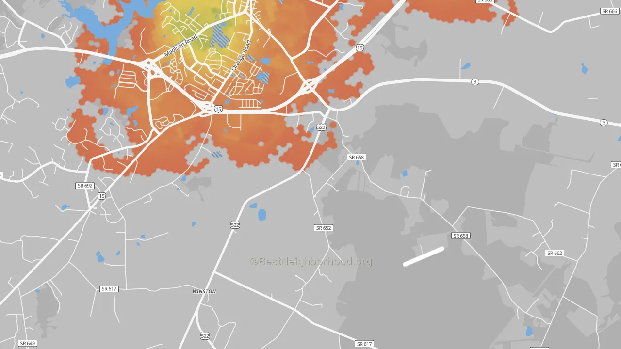 Bike Grade map of Griffinsburg, VA