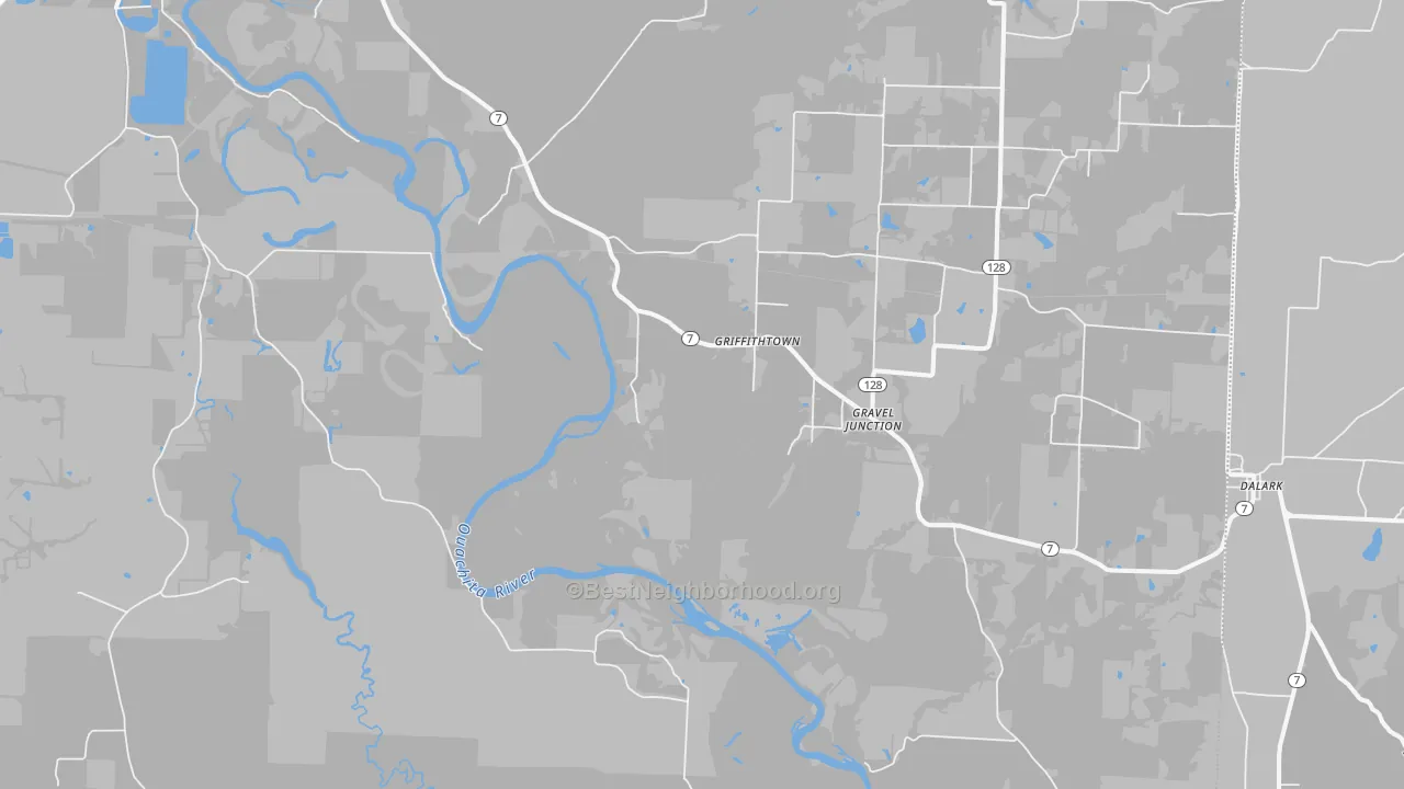 Bike Grade map of Griffithtown, AR
