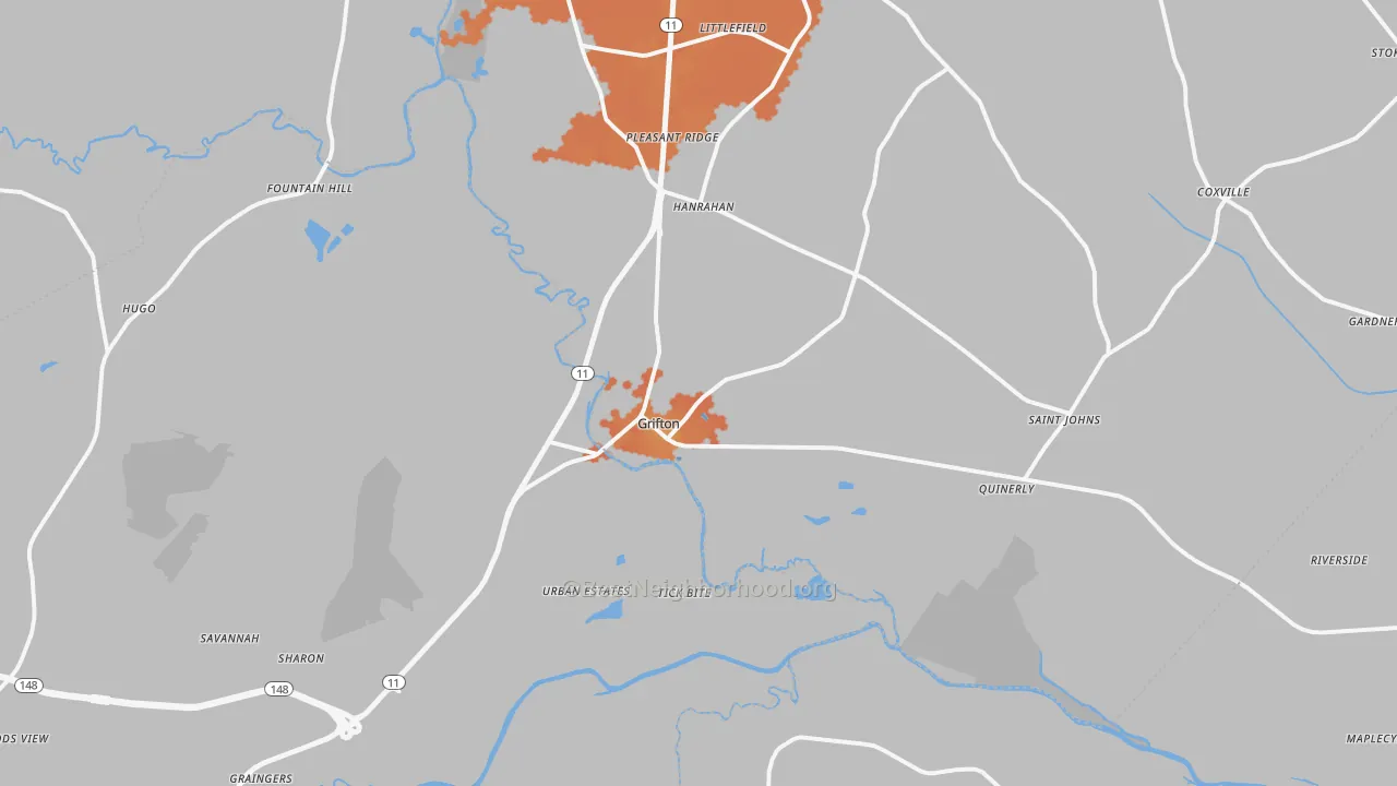 Bike Grade map of Grifton, NC