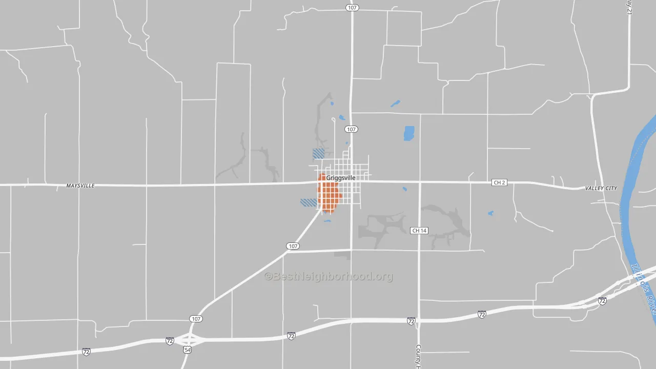 Bike Grade map of Griggsville, IL