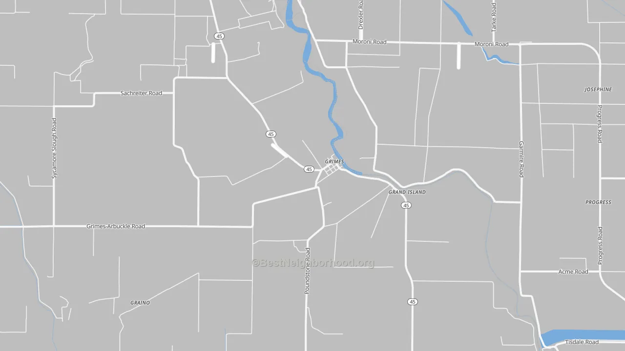 Bike Grade map of Grimes, CA