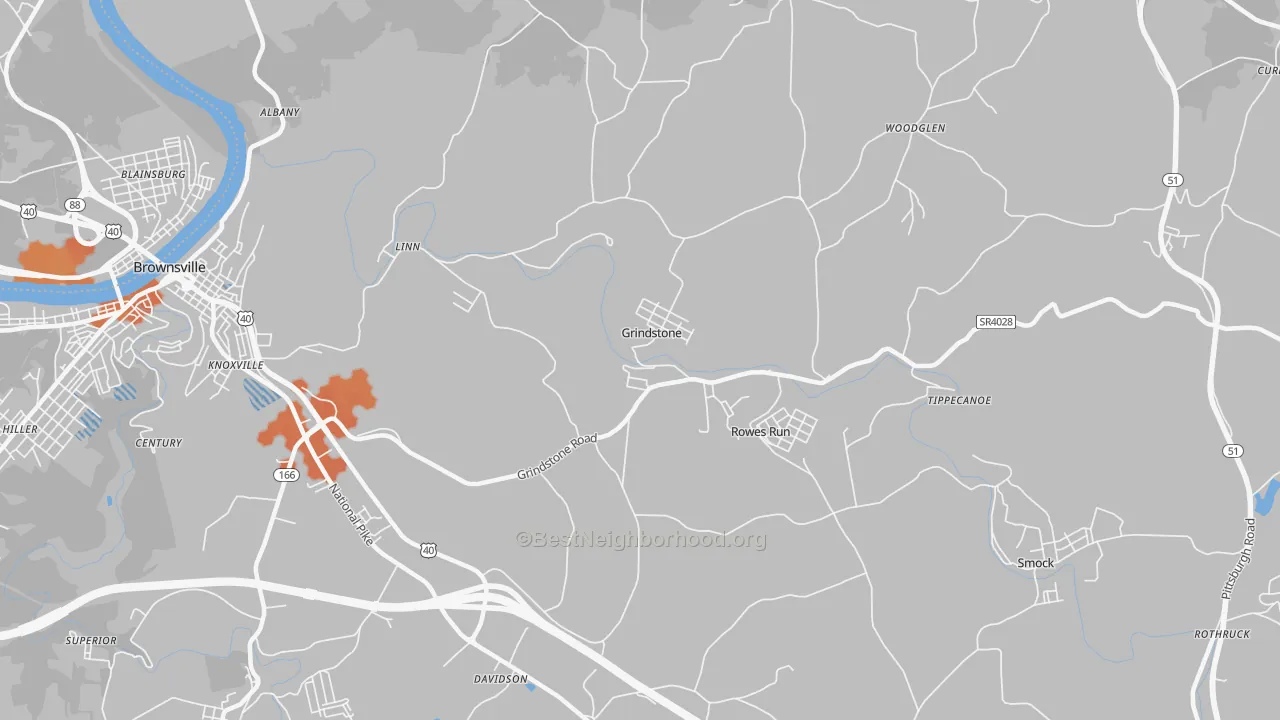 Bike Grade map of Grindstone, PA