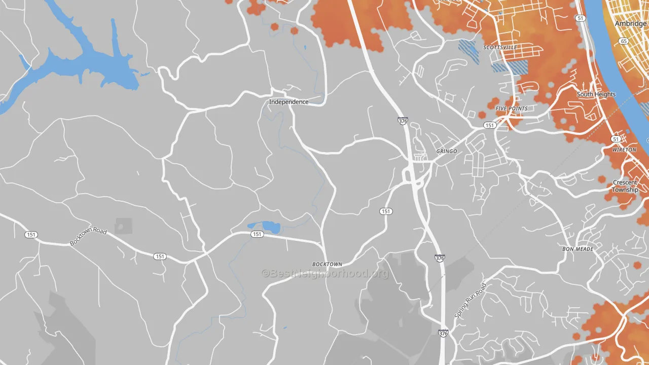 Bike Grade map of Gringo, PA