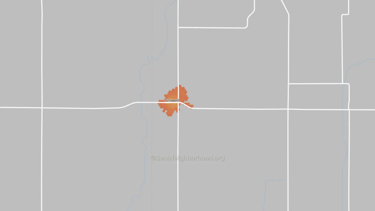 Bike Grade map of Griswold, IA