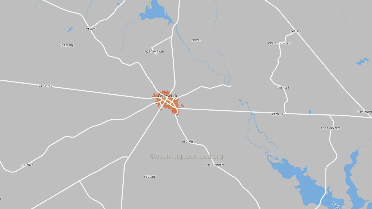 Bike Grade map of Groesbeck, TX