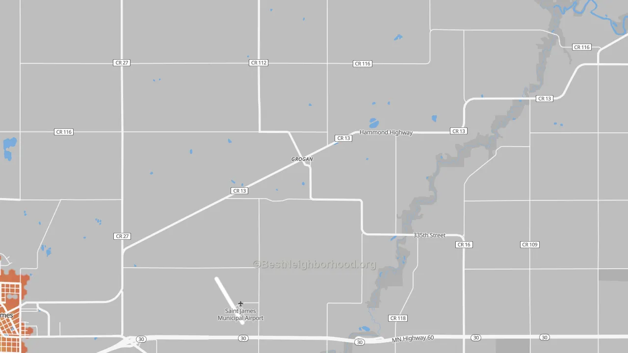 Bike Grade map of Grogan, MN