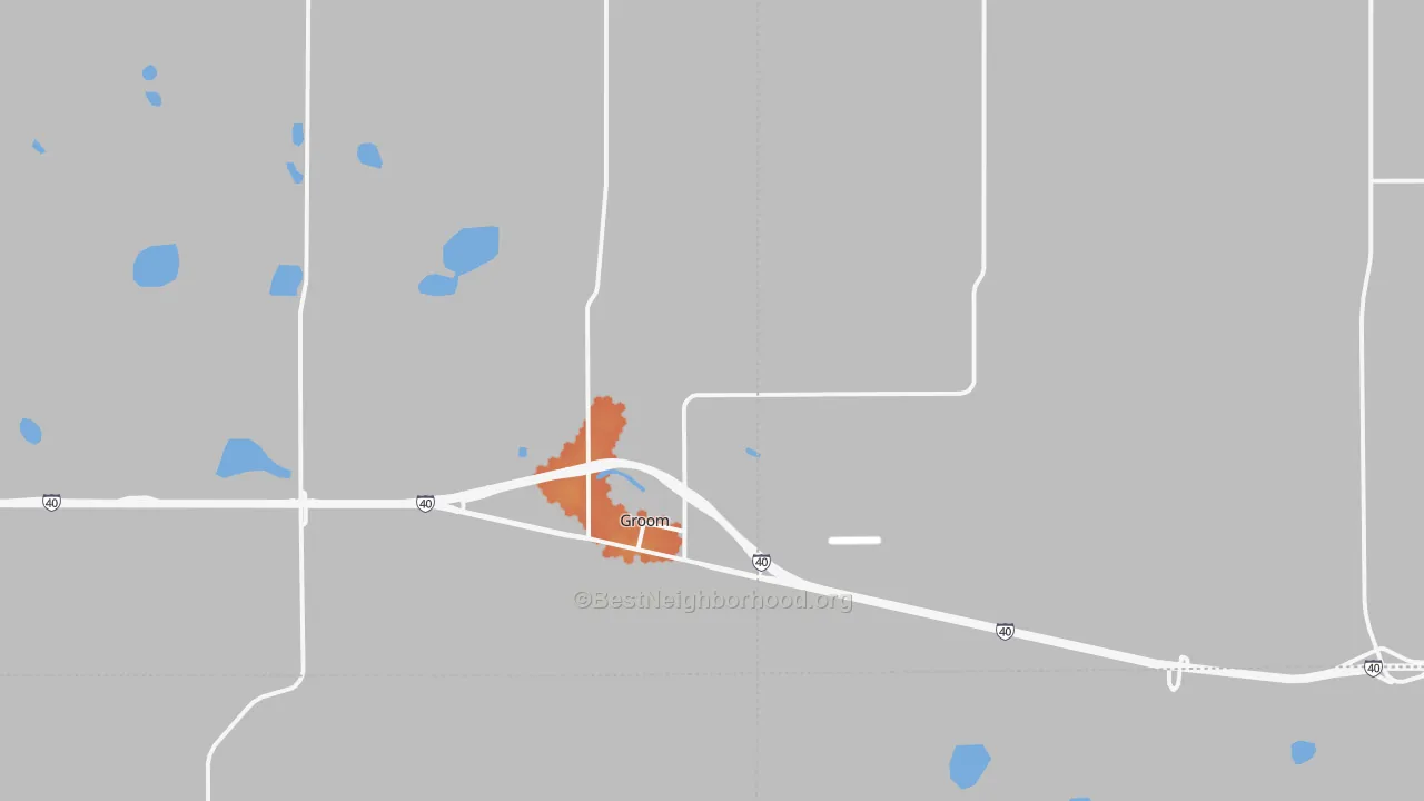 Bike Grade map of Groom, TX
