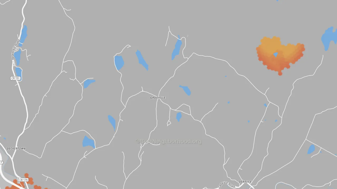 Bike Grade map of Grooville, NY
