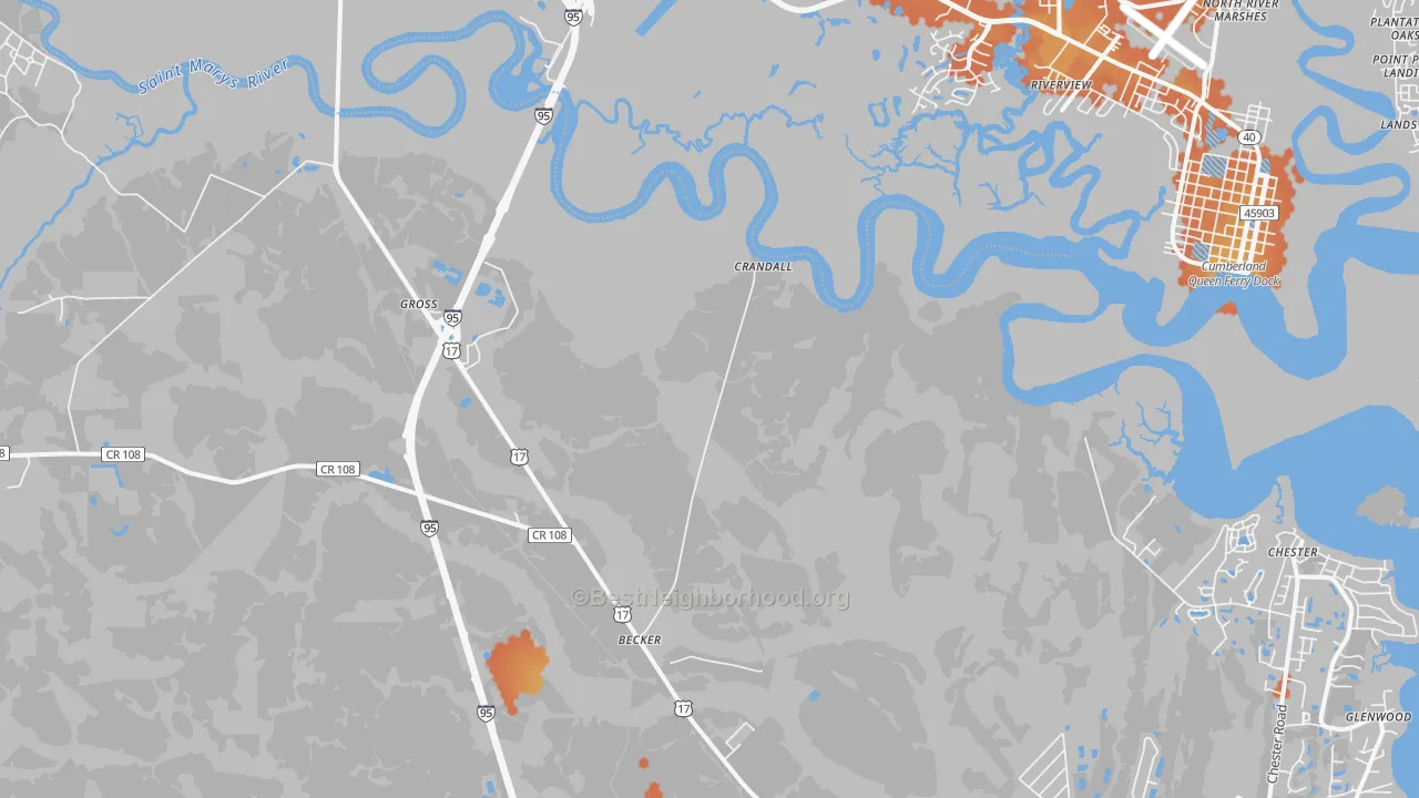 Bike Grade map of Gross, FL