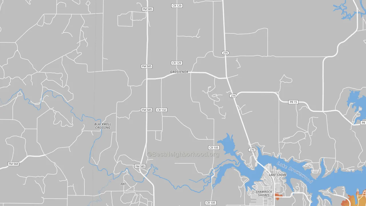 Bike Grade map of Grosvenor, TX