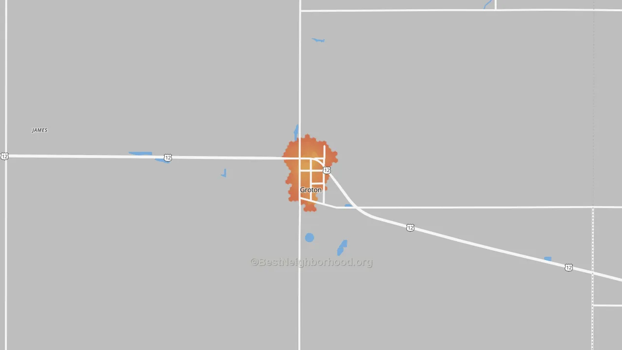 Bike Grade map of Groton, SD