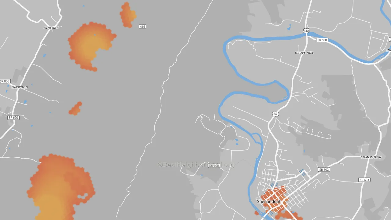 Bike Grade map of Grove Hill, VA