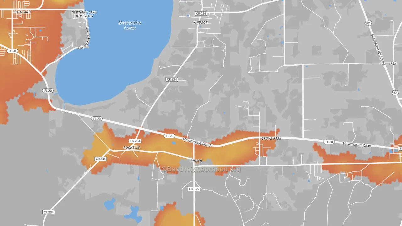 Bike Grade map of Grove Park, FL